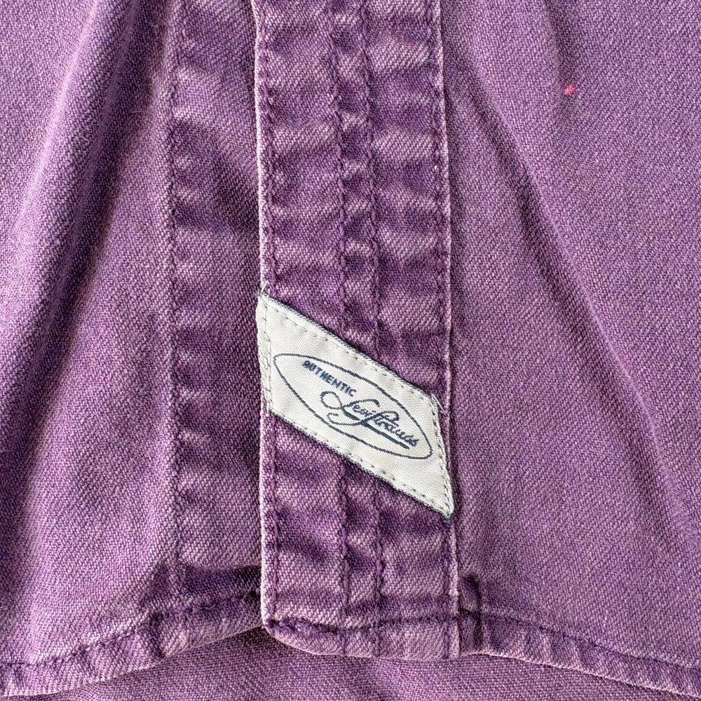 Levi's Button Down Shirt Mens Large Purple Excellent Long Sleeve Cotton Twill - Picture 7 of 7